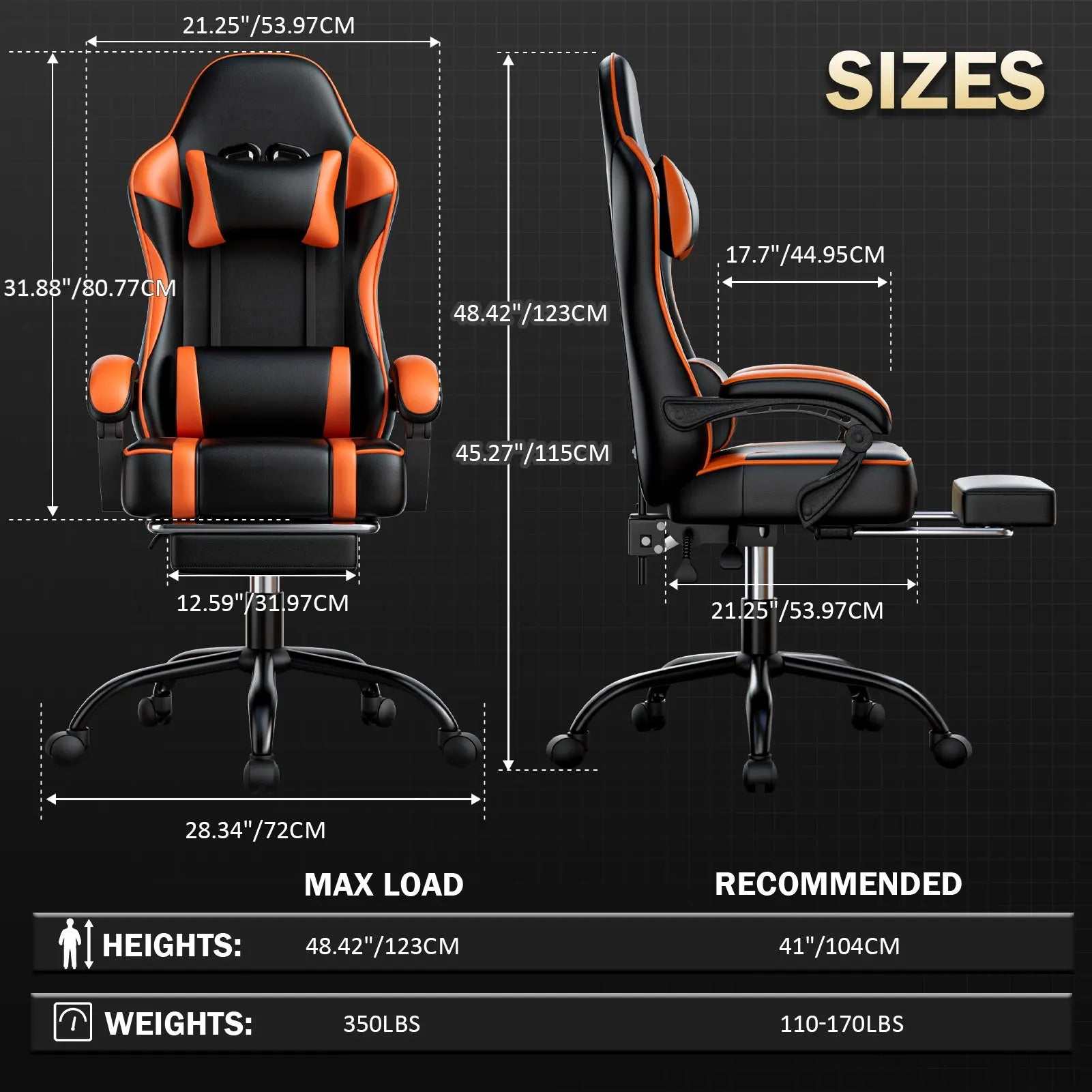 PU Leather Reclining Gaming Chair