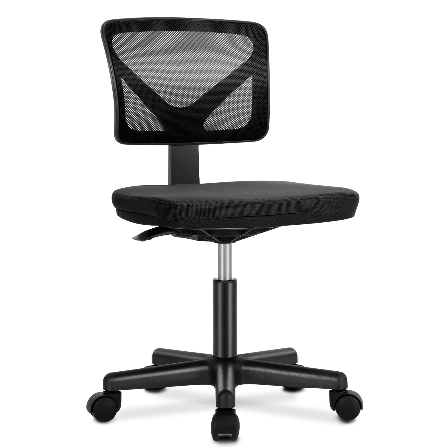 Mesh with Lumbar Support Armless Office Chair Low Back with Wheels Adjustable Height 360° Rolling Swivel Computer Chair