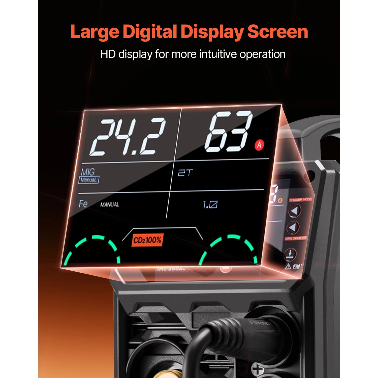 VEVOR 5-In-1 MIG Welder 200Amp Pluse Mig Welding Machine Gas Mig/Flux Core Mig/Stick/Lift TIG/AU TIG with LCD Screen Display